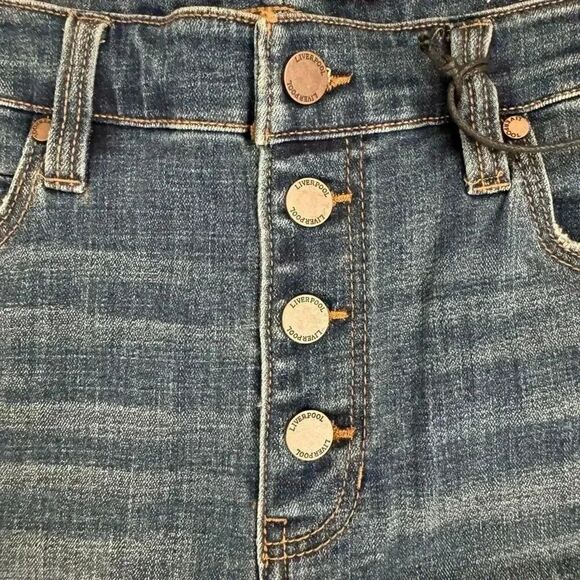 Liverpool Lucy High Rise Fly Button Bootcut Tall Long Dark Wash SZ 10 #2243 - Picture 9 of 14